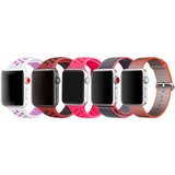 Set 5 Curele iUni compatibile cu Apple Watch 1/2/3/4/5/6/7, 44mm, Alb/Mov, Rosu/Negru, Roz, Gri/Roz